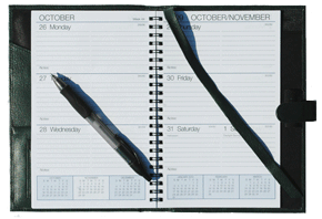 Green Leather Weekly Monthly Calendars